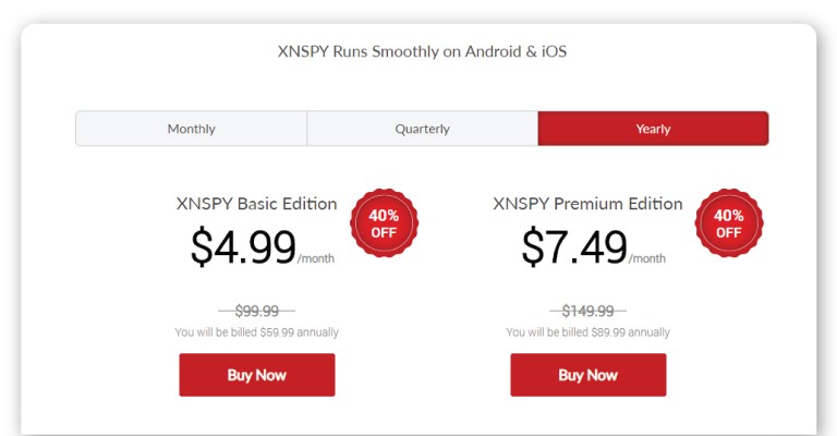 Revisión de precios de XNSPY en las aplicaciones espía de Android TheWiSpy