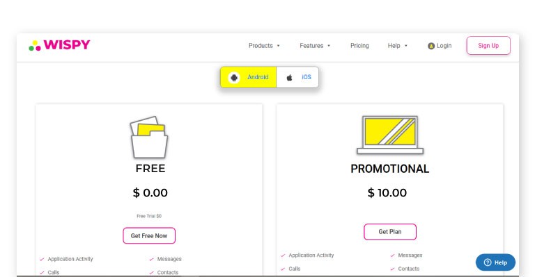 TheWiSpy Android pricing package plans
